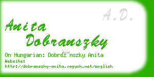 anita dobranszky business card